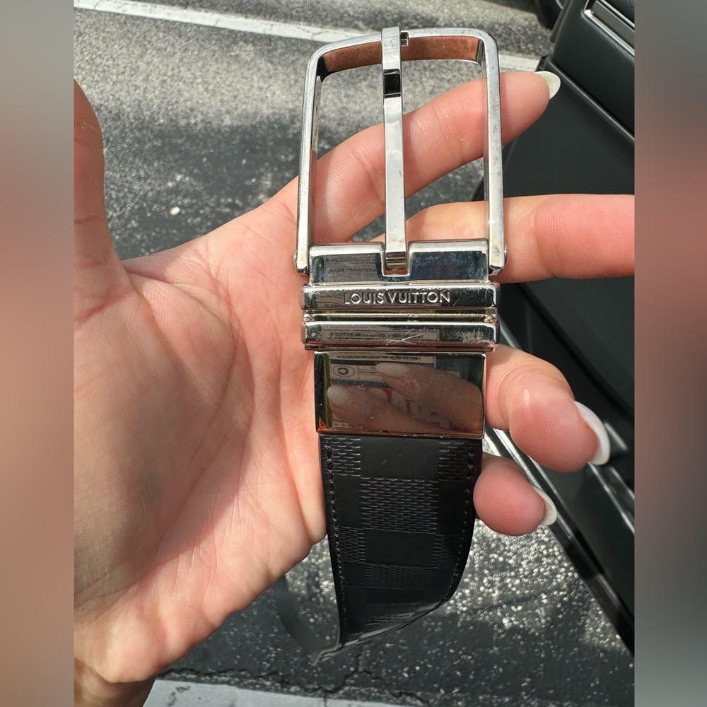 Louis Vuitton Silver and Black Belt